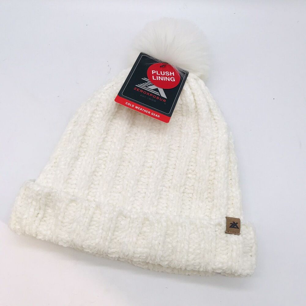 ZeroXposur Cold Weather Gear Cap Women’s OSFM Pearl Faux Fur Lined Stocking Hat
